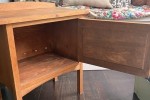 Vintage Oak Cabinet, glass dispenser, small egg basket