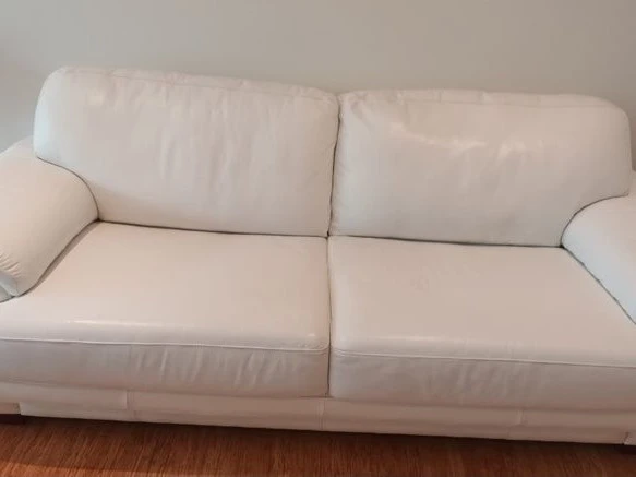 White leather sofa