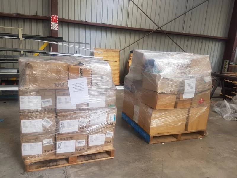 Two pallets of construction material