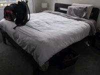 Double bed, Lazboy couches 2.5 seater and 2 seater, Dryer, Side tables...