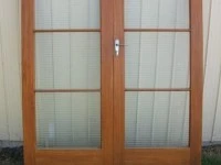 French doors, rimu