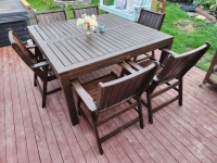 Outdoor wooden table and 6 chairs