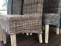Natural Wicker Rattan Dining Room Chairs.