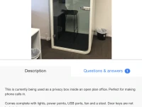 Privacy box - fragile - will need to be wrapped, 10 x desks already di...