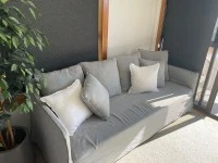 Beautiful grey linen couch