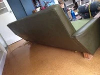 Vintage 60s-70s green vinyl three/four seater couch