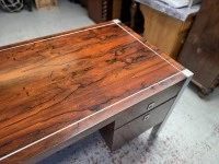 Mid Century Solid Brazilian Rosewood Chrome Frame Desk