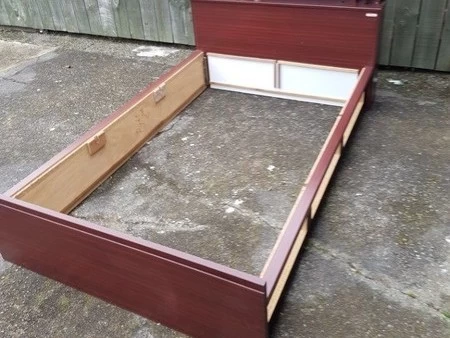 Wooden double bed