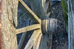 Wooden wagon wheel with steel rim