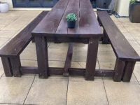 Outdoor table and bench