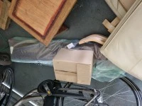 Electric bike, Piano stool, Chair, in pieces, Small Box with e bike ba...