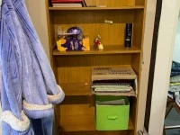 Black desk, Bookshelf 1, Bookshelf 2, Bookshelf 3, Bedside table, Beds...