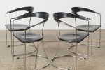 Walnut side tables small - 2, Four chairs, Round table medium small, G...