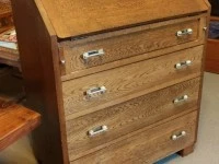 Honey Oak Writing Desk - Art Deco.