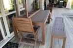 BBQ table 2 chairs and 2 bench seats to wooden;;