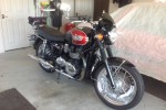 Motorcycle Triumph 2014 and Yamaha 1973 Bonneville and tx650