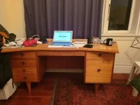 Double bed, Desk, Armchair