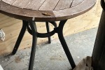 Wooden bench with back and arm rests, 6 stackable outdoor rattan chair...