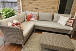 2x L shaped outdoor sofa two pieces + coffee tabe, 2x outdoor sun-loun...