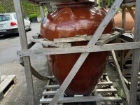 2 large ceramic garden pots that are still in the original wooden crat...