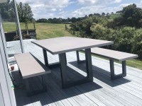 Outdoor dining table and 2 x  benches