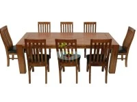 Lge dining rm table x 8 chairs 2m x 1m