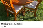 Table and chairs