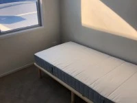 1 Single mattress, 1 Large bag, 1 Suitcase, 1 lightweight floor lamp