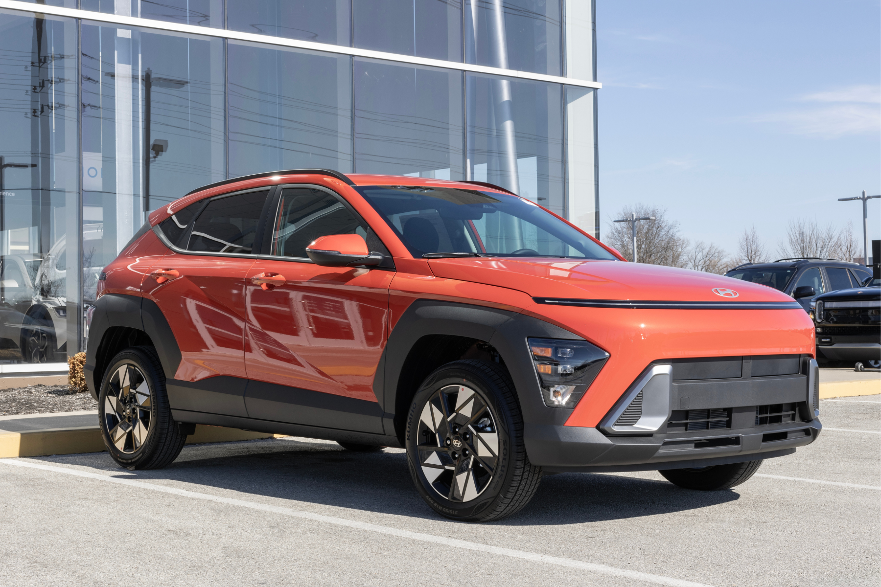 Hyundai Kona SEL display at a dealership