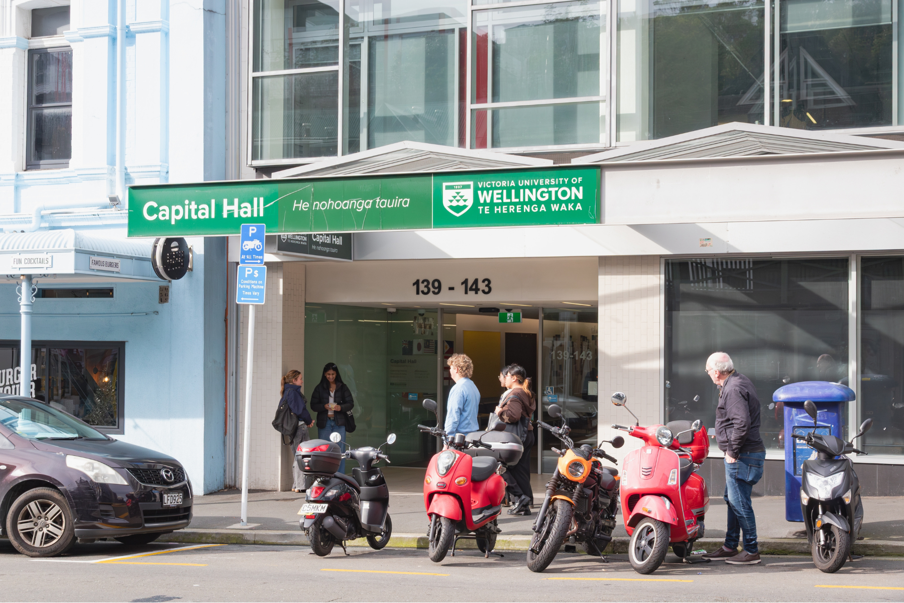 Capital Hall is a high-rise, Victoria University, student accommodation building located at 143 Willis Street