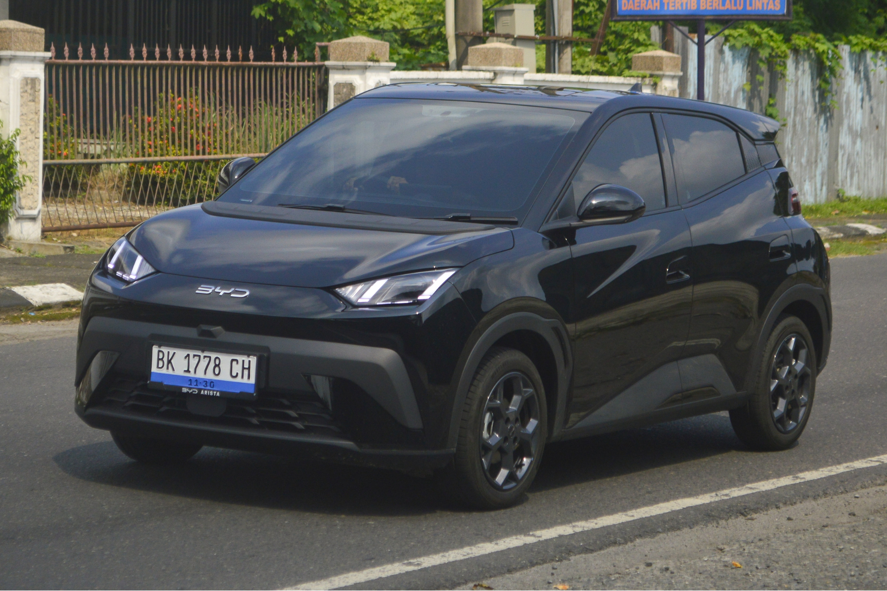 BYD Atto 1 EV (BYD Seagull) is passing through the streets