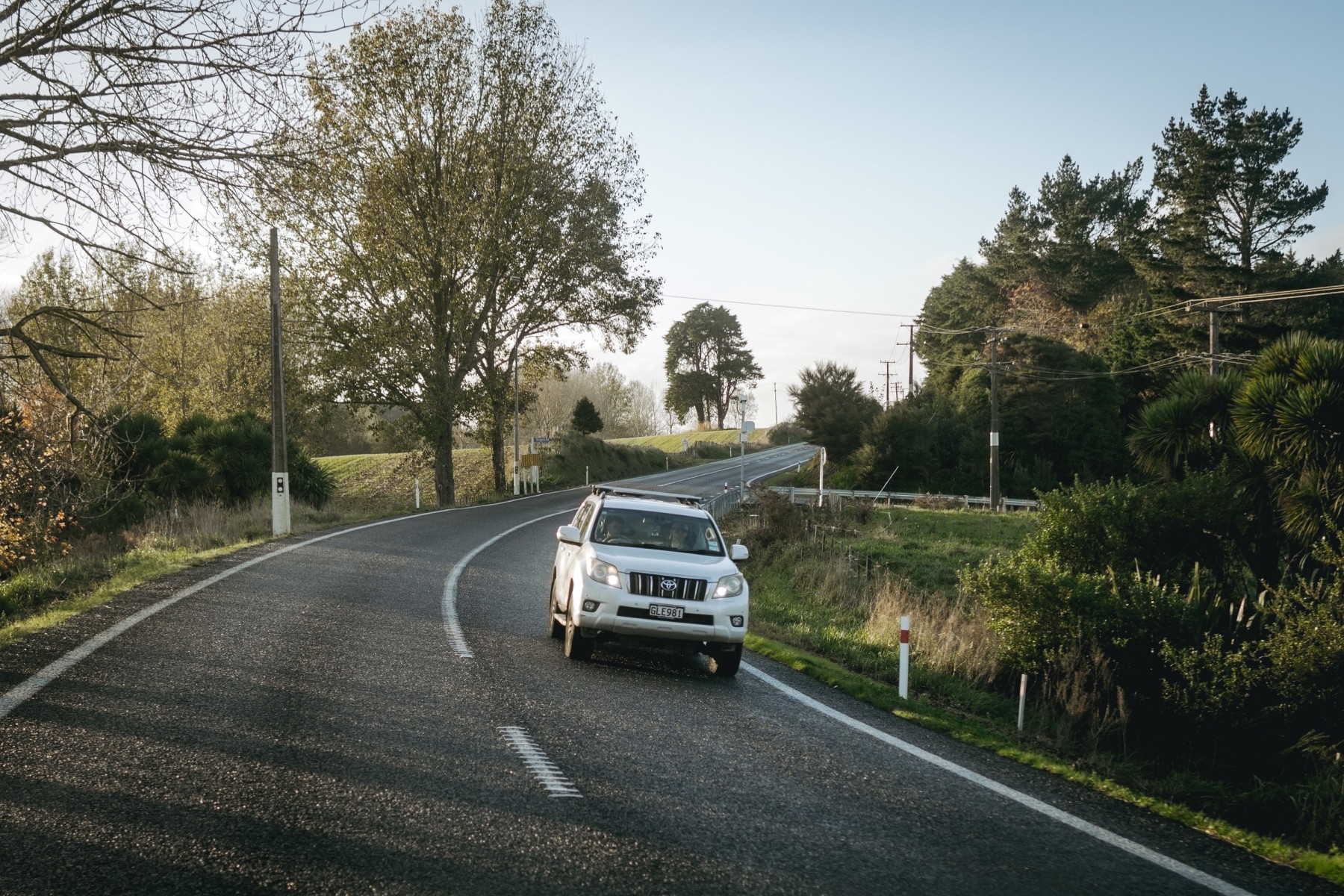 A popular Toyota car driving down road in New Zealand