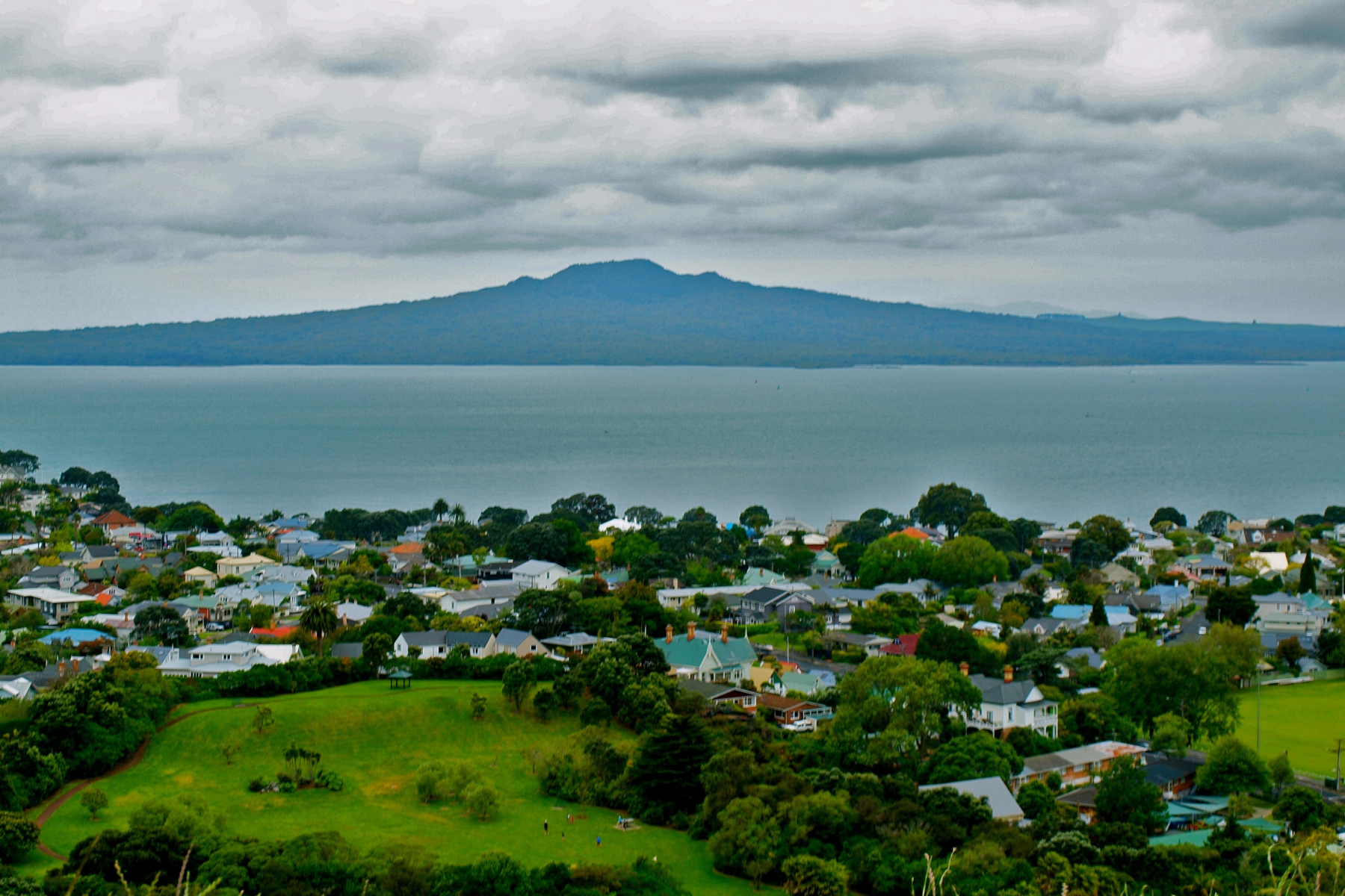 top view of beautiful scenery of mt. Albert on Highland Auckland, New Zealand 
