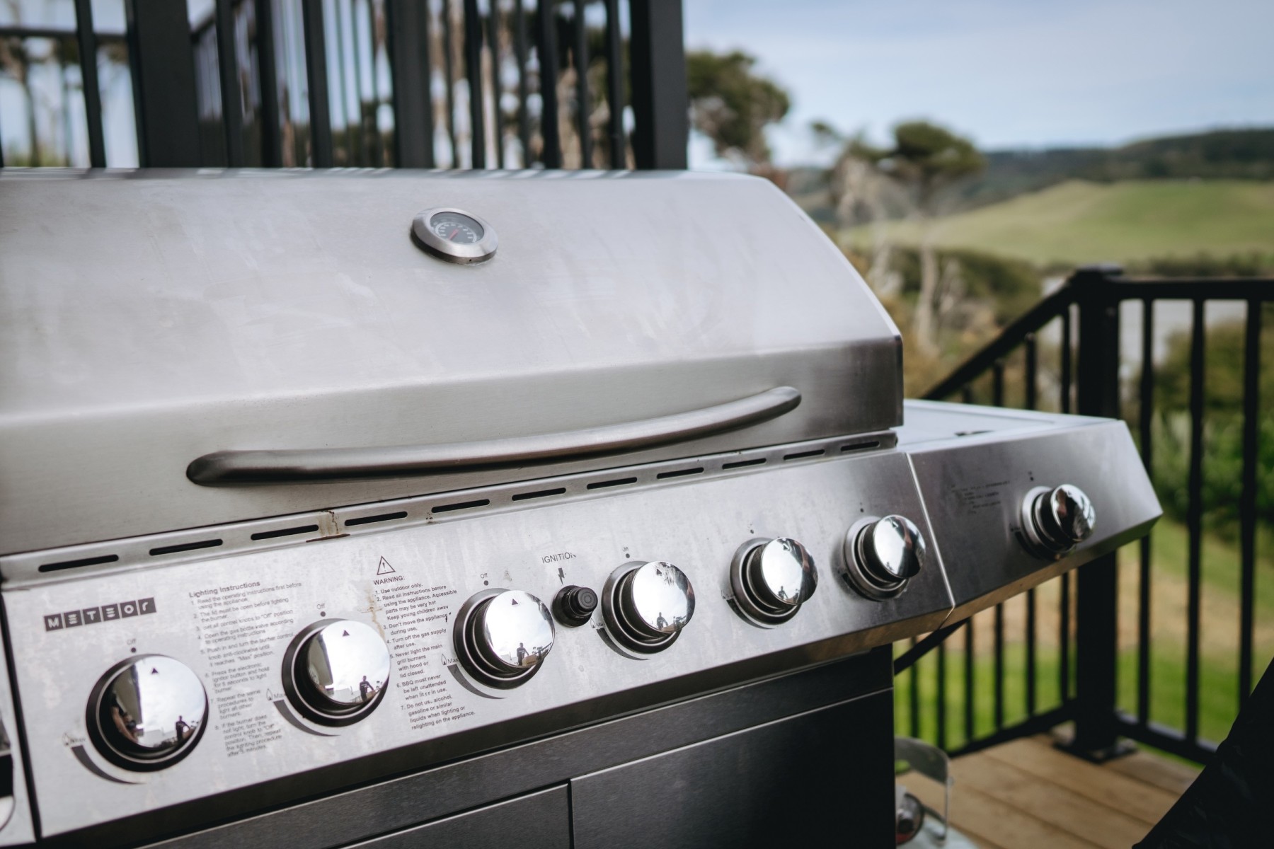 Gas barbecue set up on a deck to host Christmas at a new home