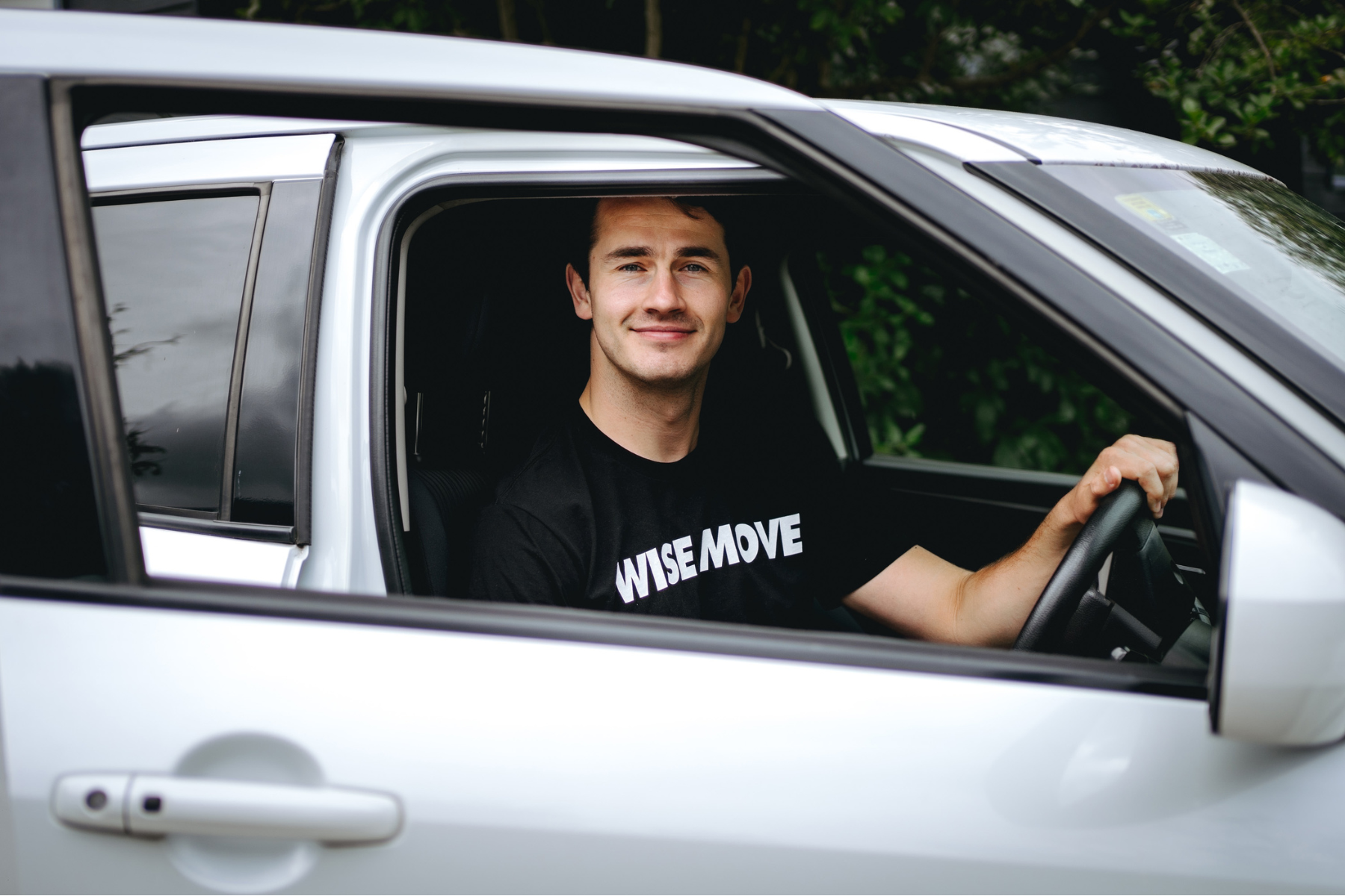 Man taking a car for a test drive
